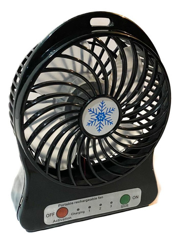 Ventilador De Escritorio Mini, Batería Recargable Luz Led