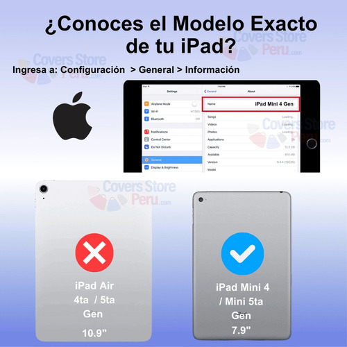 Funda Case For iPad Mini 5 7.9 Con Portalápiz Azul
