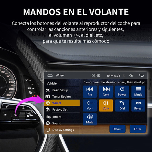 Estéreo De Coche Retráctil Fnbrli De 7 Pulgadas Con Bluetoot