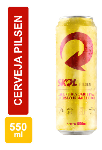 Cerveja Pilsen Skol - Latao De 550ml - Pack Com 24 Unidades