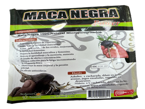 Maca Negra Power 250grs La Original Peruana