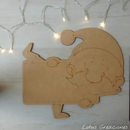 Cartel Papa Noel Grande Navidad -corte Láser-