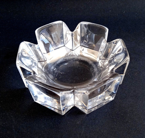 Bowl Años 60 Cristal Transparente  Corona  Firmado Orrefors 