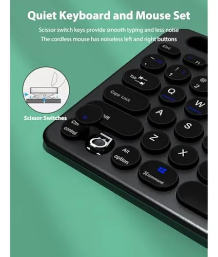 Combo De Teclado Y Mouse Inalámbricos De Modo Dual