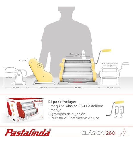 Imagen 8 de 9 de Pastalinda Máquina Clásica 260 Amarilla