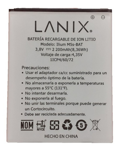 Batería Lanix Para Ilium M5s 100% Original Con Garantia