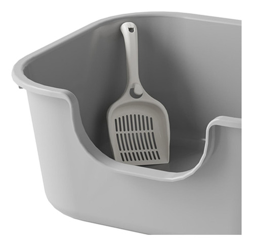 Caja De Arena Para Gatos Con Lado Alto, Bandejas De Gris