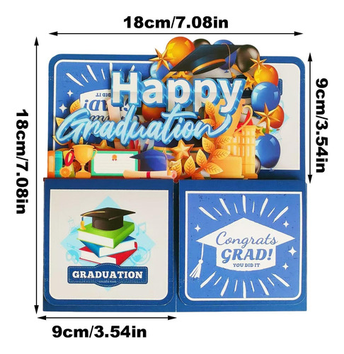 Tarjeta De Felicitación De Graduación 3d Tarjeta Emergente D