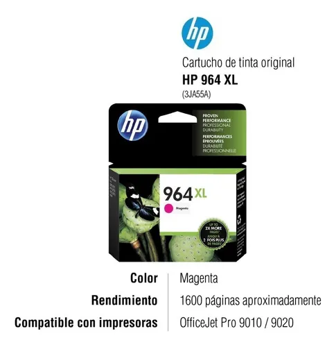 Tinta hp 964xl 3ja55al magenta office jet 9010 1,600 pgs