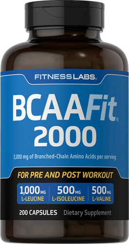 Fitness Labs Bcaa Capsulas | 2000 Mg | 200 Unidades | Suplem