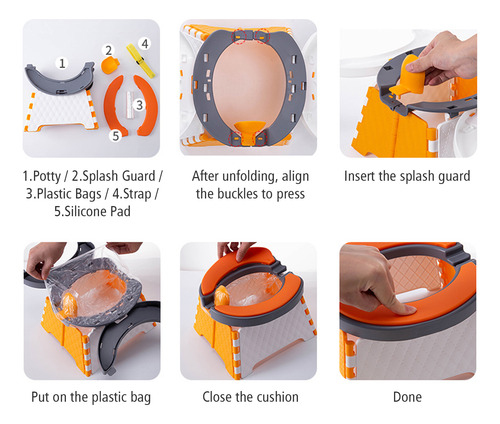 Inodoro Plegable Trainer, Orinal De Viaje, Asiento De Inodor