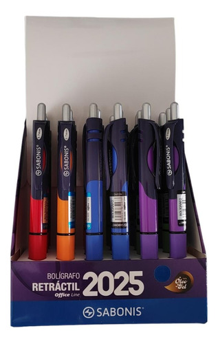 Boligrafo Retractil Tinta Azul Gel 07 Sabonis 2025 X 6