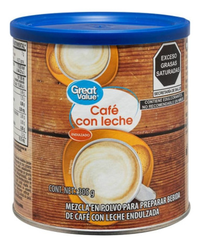 2 Pzas Polvo Para Preparar Café Great Value Dulce Y Cremoso