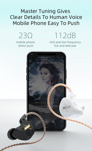 Imagen 5 de 6 de Auriculares In Ear Kz Edx - Hifi 1dd Monitoreo 112db