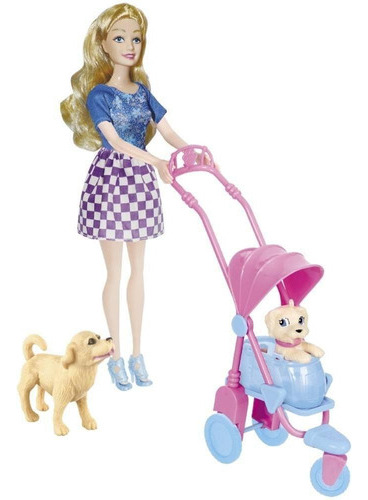 Boneca Dream Doll Loira Taking My Pets To Ride Candide 2904