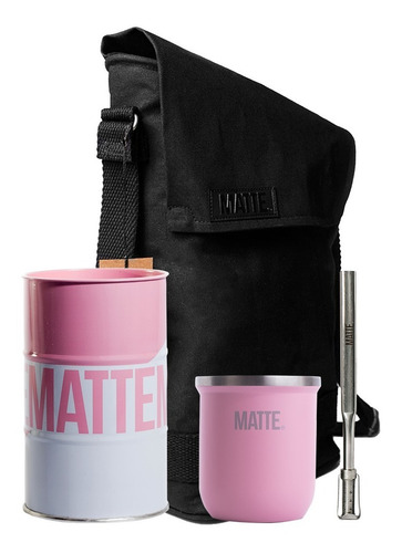 Set Mate Steel + Bombilla + Tambo Yerbero + Matera