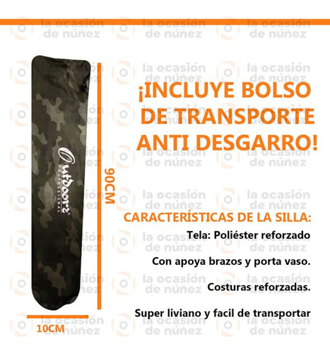 Silla Director Plegable Outdoors Pesca Playa Camping 110 Kg
