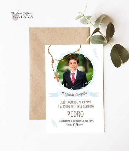 Imagen 3 de 10 de Estampas Nenes Primera Comunión 11x7cm C/ Fto X 3u