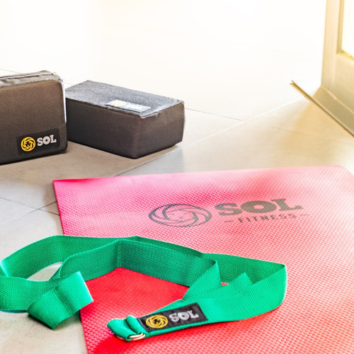 Imagen 2 de 10 de Kit Yoga Pilates Estiramiento Ladrillos Bloques Mat Cinturón