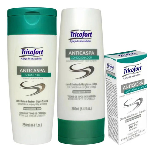 Kit Tricofort Anti Caspa 250ml - 03 Produtos