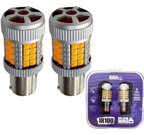 X2 Ampolletas 40 Led Giro Ambar Canbus 1 Contacto 1156