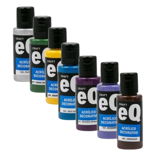 Acrílicos Eqarte  50ml  Pintura Acrílica Pack X 12 Unidades 