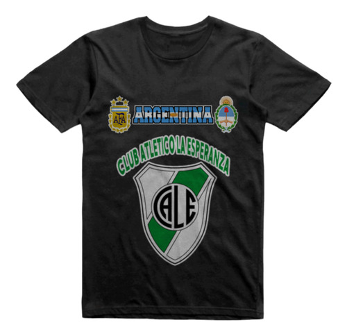 Remera Algodon Negra Club La Esperanza San Pedro