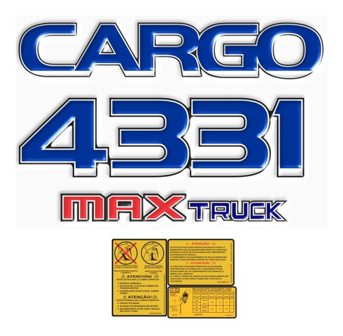 Adesivos Compatível Ford Cargo 4331 Maxtruck Emblema Relevo Cor PADRÃO