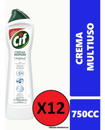 Cif Crema Limpiador Con Micropartículas 750ml Pack 12 Unidad