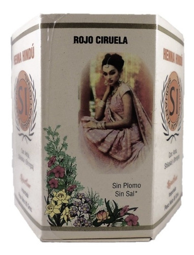 Henna Hindú Tinte Natural Rojo Ciruela 80gr