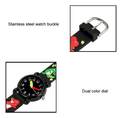 Reloj Para Niños Con Patrón De Dibujos Animados Correa De P