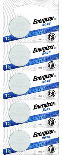 Pack 5 Pilas Litio Energizer Cr 2025 Baterias Troqueladas