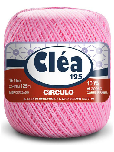 Linha Para Crochê Cléa Circulo Algodão Mercerizado 125m Cor 3131-Chiclete