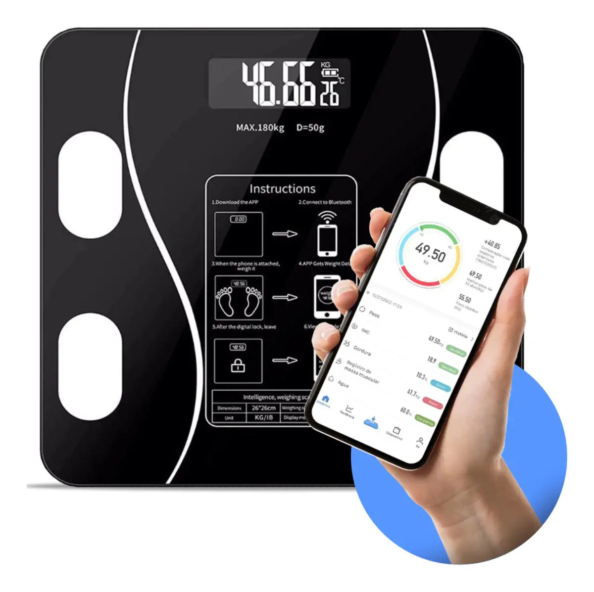 Balanca Digital Biopedância Bluetooth Aparelho Capacidade Máxima De vale a pena? Análise de preço e avaliações