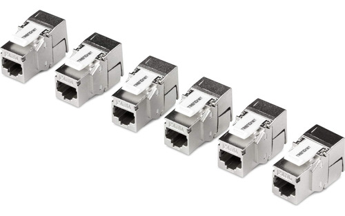 Paquete De 6 Conectores Keystone Rj45 Cat6a Blindados De Tre