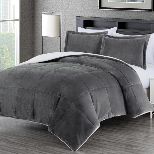 Juego Edredón Reversible 3 Piezas Micromink Sherpa