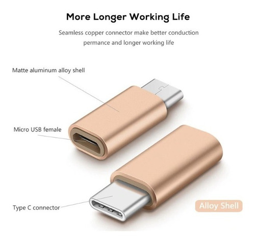 Imagen 2 de 7 de Convertidor Tipo C Otg Micro Usb Datos Y Carga
