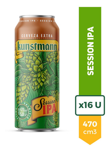 Cerveza Importada Kunstmann Session Ipa Lata 470ml Pack X16