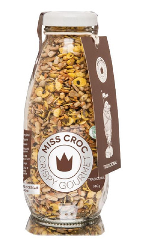 Kit 3x: Granola Crispy Tradicional Garrafa Miss Croc 140g