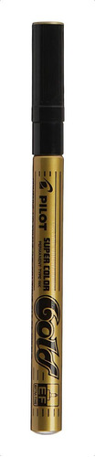 Marcador Permanente Pilot Punta Extra Fina Supercolor Color Dorado