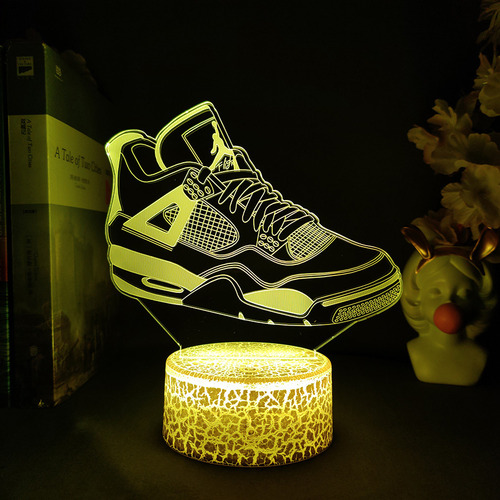 Lampara 3d Diseño Zapatilla Air+ Base Touch + Control Remoto