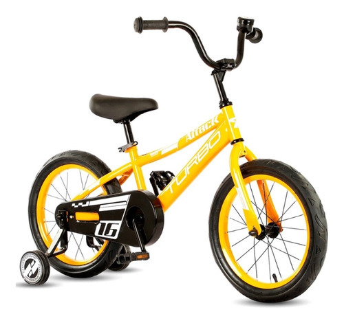Bicicleta Turbo Attack Para Niños R16 Calidad Y Durabilidad Color Amarillo