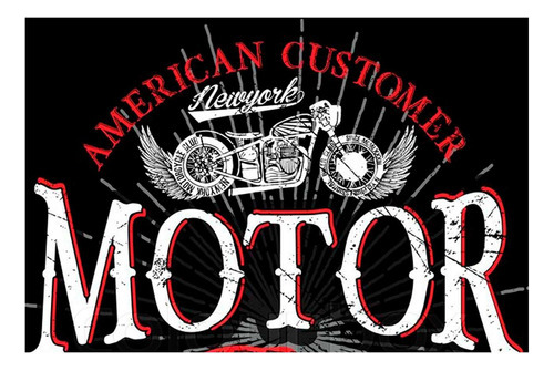 Vinilo 30x45cm Vehiculos Motor American Custom Moto M1