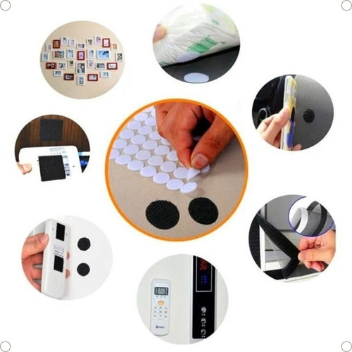 Fecho De Contato Autocolante Bolinha 1,5cm 200pares Premium Cor Branco