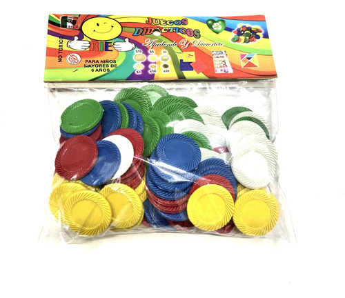 Fichas De Bingo Colores Surtidos 5pq Didactico Juego De Mesa