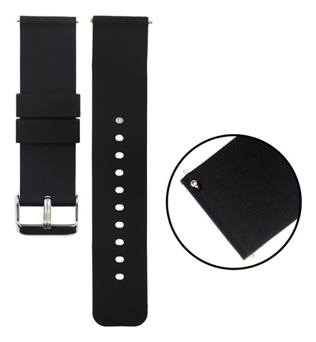 Correa Deportiva Lisa Con Hebilla Para Suunto 7 Negro 2.4 Cm