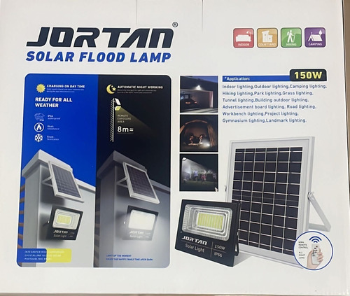 Imagen 4 de 6 de Reflector Led Recargable Con Panel Solar 200w Grande Potente