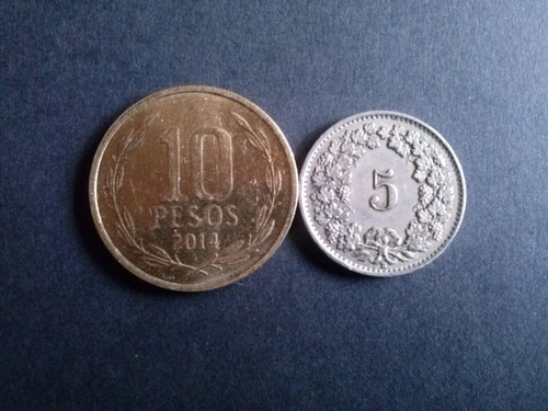 Imagen 1 de 3 de Moneda Suiza 5 Rappen Ceca B 1944 Níquel (22a)