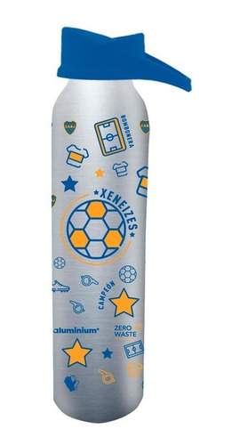 Imagen 3 de 7 de Botella Agua Aluminio Deportiva Metálica Hombre Papá Fútbol