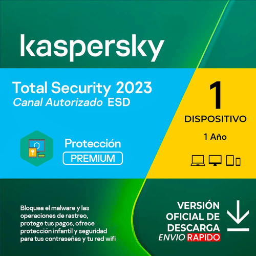 Kaspersky Total Security 1 Disp. 1 Año Licencia Original